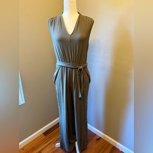 Matilda Jane Sleeveless Olive Green Jumpsuit (Size M)